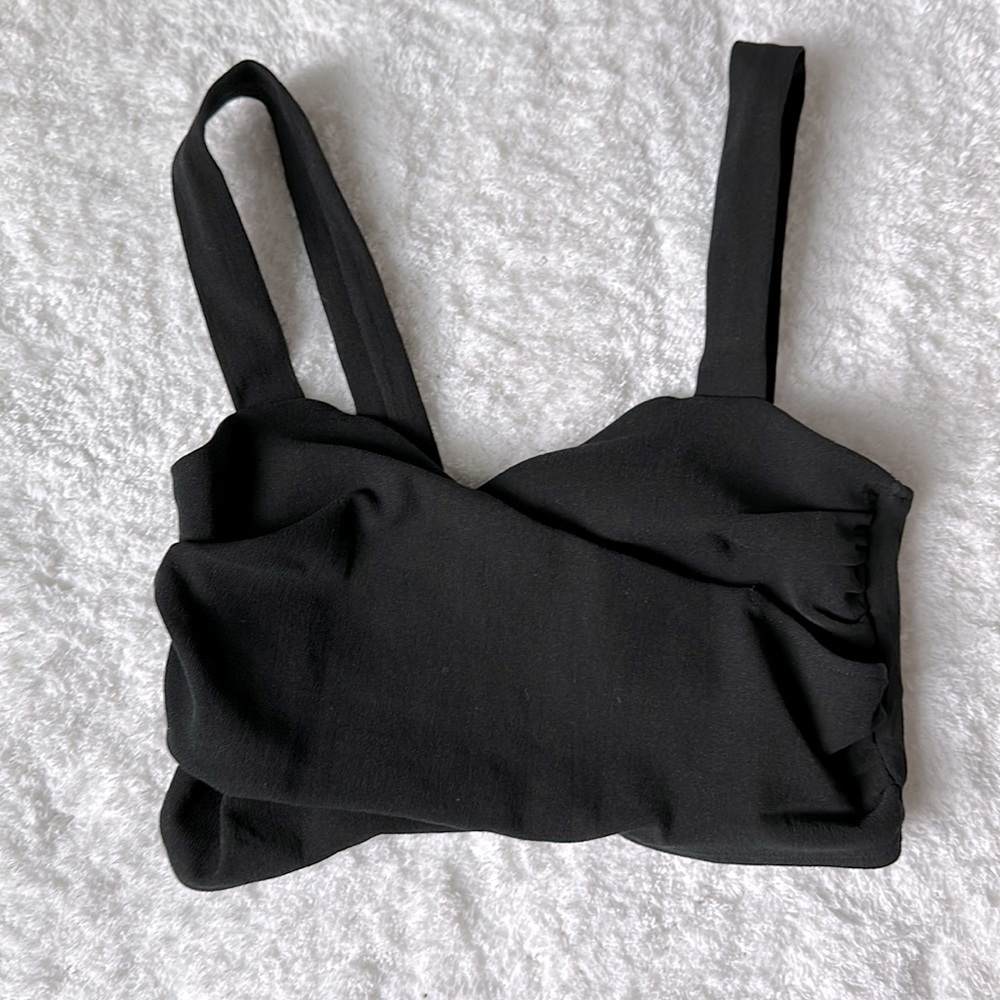 NWT Zara Crop Top Black Small